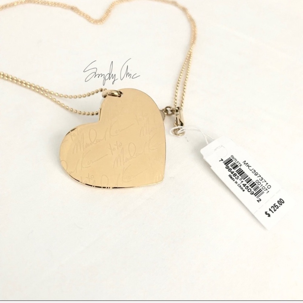 NWT authentic MK gold tone heart pendant - Picture 6 of 6
